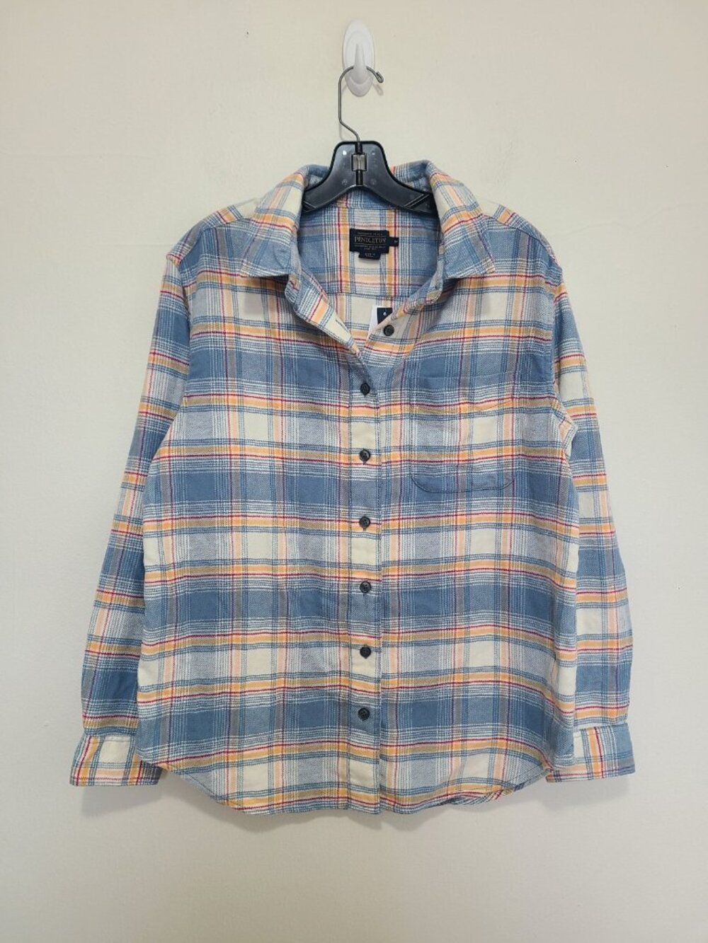 NWT Pendleton Woolen Mills Flannel Shirt Women’s size M Blue Plaid
